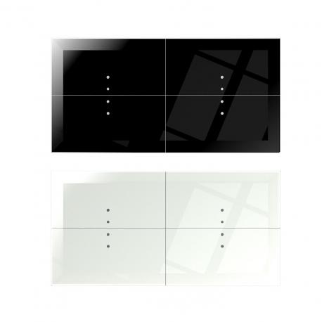Podwójny przycisk szklany 22H - poziomy czarny lub biały