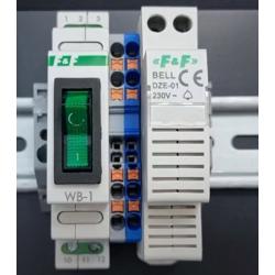 Akustyczny sygnalizator nieprawidłowości pracy obwodu elektrycznego lub zakończenia zadania w automatyce DZE-01