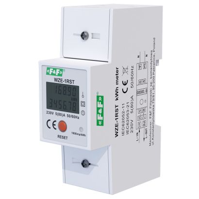 Wskaźnik zużycia energii elektrycznej 1-fazowy WZE-1 RST z wyświetlaczem LCD