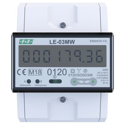 3-fazowy licznik zużycia energii LE-03MW z certyfikatem MID