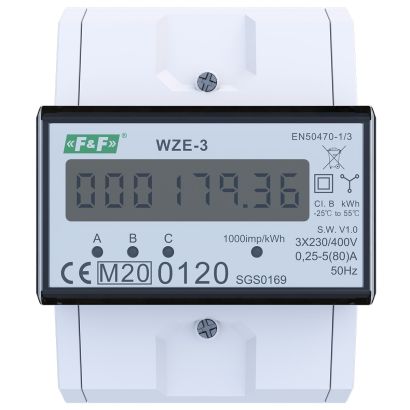 trójfazowy licznik zużycia energii WZE-3 z certyfikatem MID