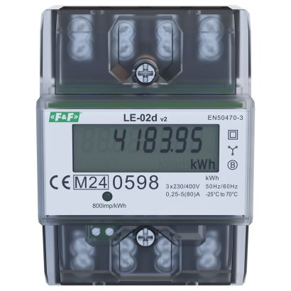 Trójfazowy licznik zużycia energii LE-02d certyfikat MID