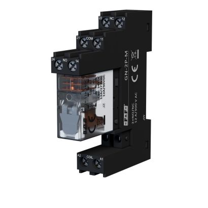 Komplet: gniazdo przekaźnikowe GN-2P-M + przekaźnik interfejsowy PG-2P-12A-24DC