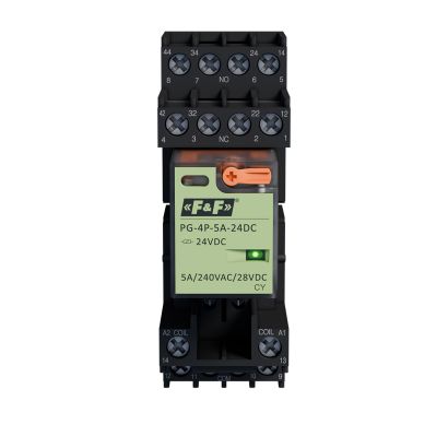 Komplet: gniazdo przekaźnikowe GN-4P + przekaźnik interfejsowy PG-4P-5A-24DC