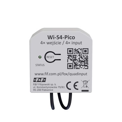 Miniaturowy 4-kanałowy nadajnik WiFi do montażu w puszce instalacyjnej