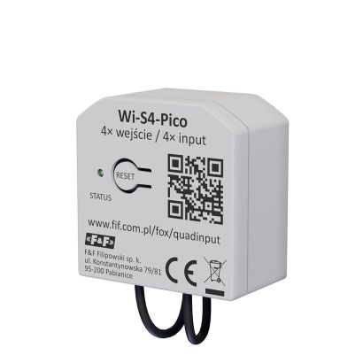 Miniaturowy 4-kanałowy nadajnik WiFi do montażu w puszce instalacyjnej