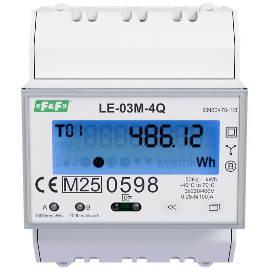 LE-03M-4Q – 3-phase, bidirectional, 4-quadrant electricity meter