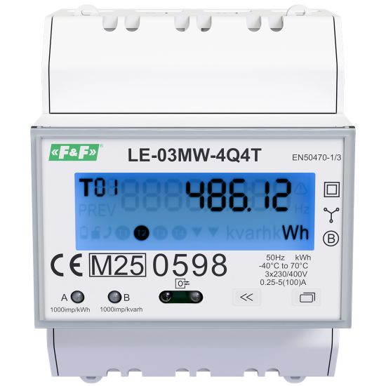 LE-03MW-4Q4T – 3-phase, bidirectional, 4-quadrant electricity meter