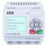 Uniwersalny sterownik programowalny FLC12-8DI-4R do sterowania elementami domowej i przemysłowej instalacji elektrycznej