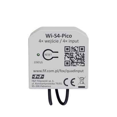 Miniaturowy 4-kanałowy nadajnik WiFi do montażu w puszce instalacyjnej