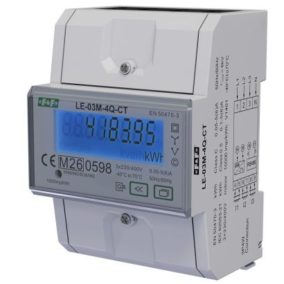 LE-03M-4Q -CT - 3-fazowy, półpośredni (przekładniki), 2-kierunkowy, 4-kwadrantowy licznik zużycia energii elektrycznej