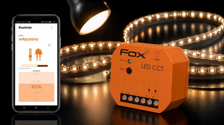 LED CCT - jednokanałowy sterownik oświetlenia Wi-Fi