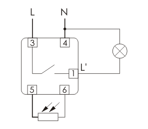 Automat zmierzchowy AZ-B 230 V schemat podłączenia