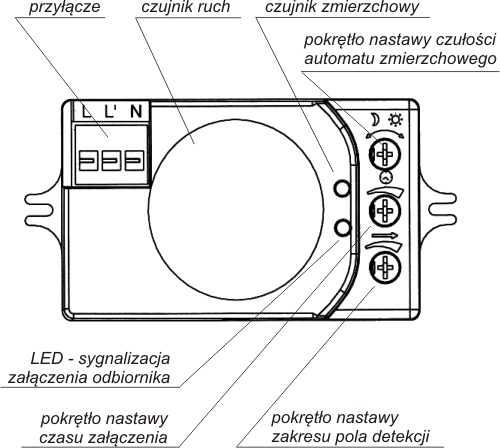 Czujnik ruchu mikrofalowy DRM-01 24 V