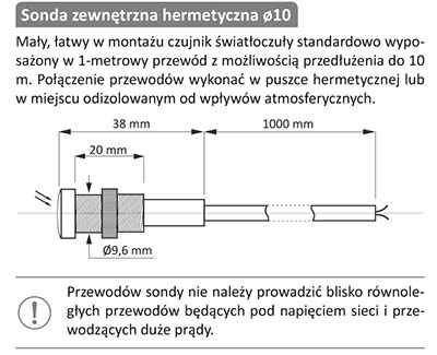 AZ-112-LED - sonda zewnętrzna hermetyczna