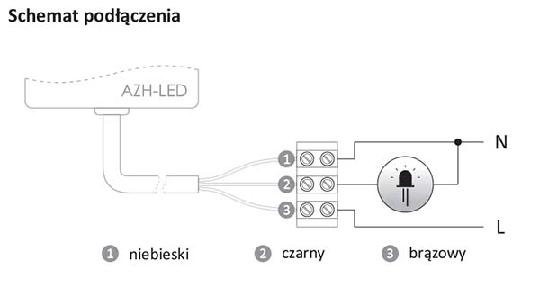 schemat podłączenia AZH LED 230V