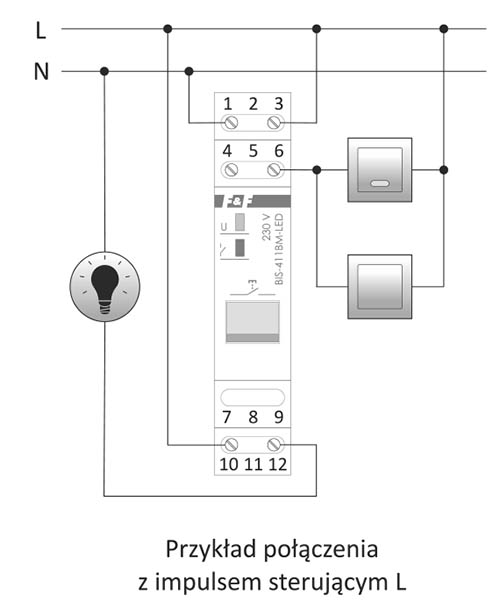 Schemat podłączenia BIS-411BM-LED