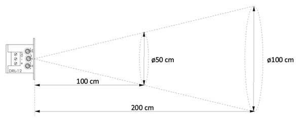 Laserowy czujnik odległości DRL-12 schemat