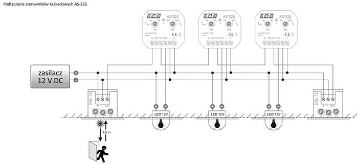 Laserowy czujnik odległości DRL-12 schemat