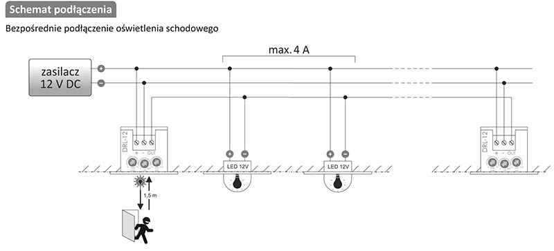 Laserowy czujnik odległości DRL-12 schemat