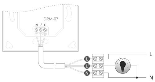 Czujnik ruchu DRM-07 schemat podłączenia