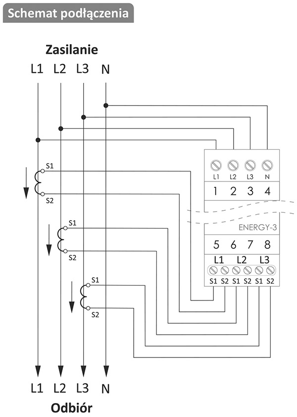 Schemat podłączenia Energy-3 OPTI