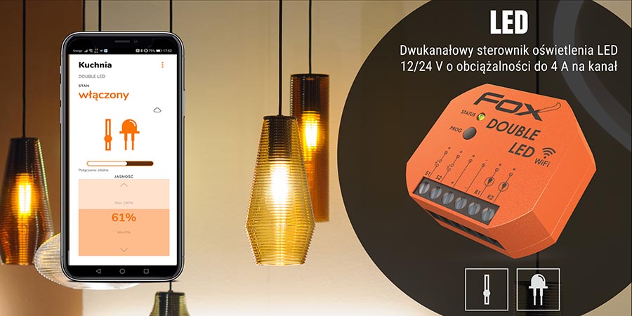 Sterownik Wi-Fi do oświetlenia LED dwukanałowy 12 V DOUBLE LED