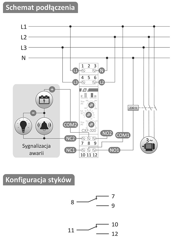 CKF-320 schemat podłączenia