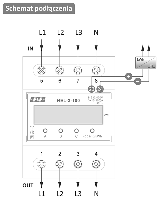 NEL-3-100 schemat podłączenia