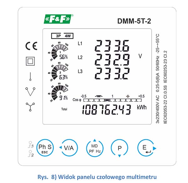 Wielofunkcyjny wskaźnik parametrów sieci DMM-5T-2