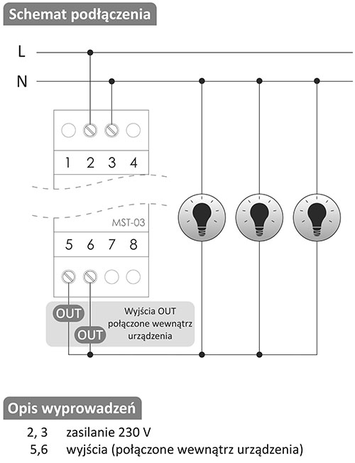 MST-03 schemat podłączenia