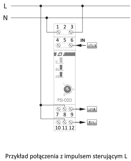  Przetwornik sygnału przykład połączenia z impulsem sterującym L