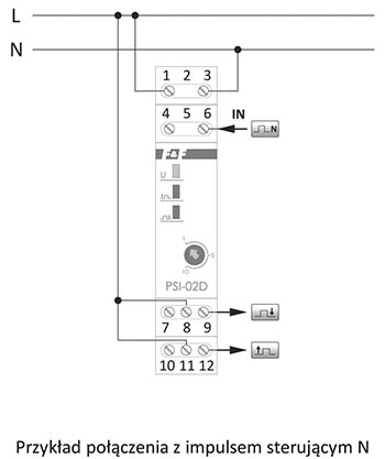  Przetwornik sygnału przykład połączenia z impulsem sterującym N