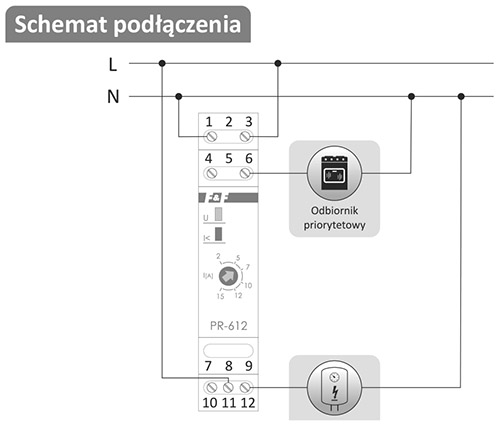 PR-612 schemat podłączenia