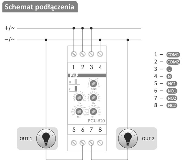 Przekaźnik czasowy 24 V - schemat podłączenia