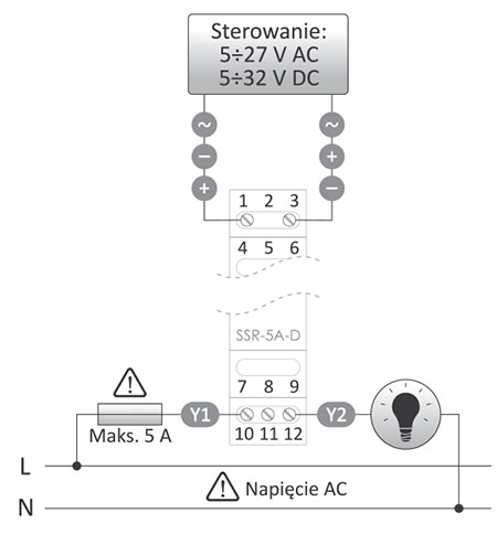 Schemat podłączenia SSR-5A-D