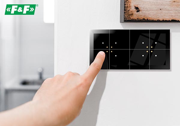 Glass touch switch with double panel