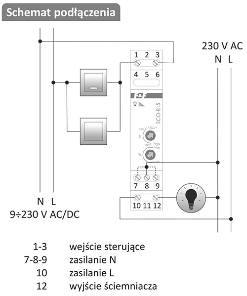 SCO-815 schemat podłączenia