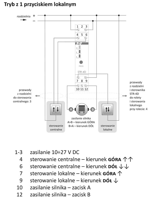 Sterownik rolet schemat podłączenia