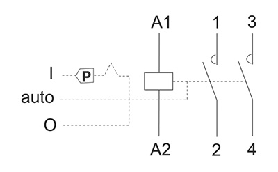 Stycznik modułowy - schemat podłączenia