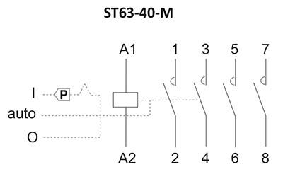 Stycznik modułowy ST63-40-M schemat podłączenia