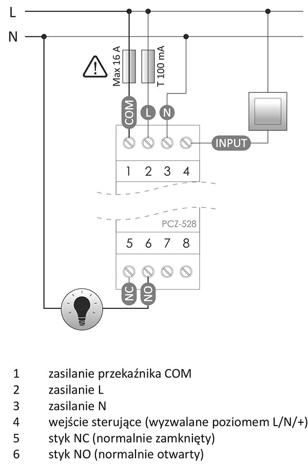 Schemat podłączenia PCZ-528